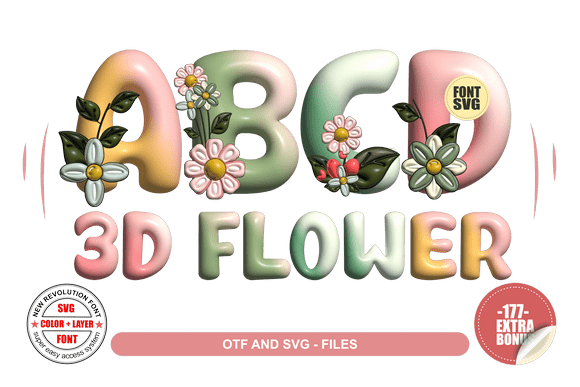 3D Flower Font: A Lively Typeface for Creative Designs