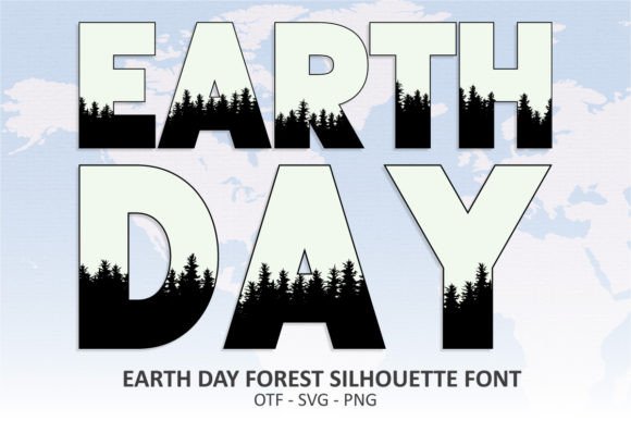 Earth Day Forest Silhouette: A Font for Impactful Design