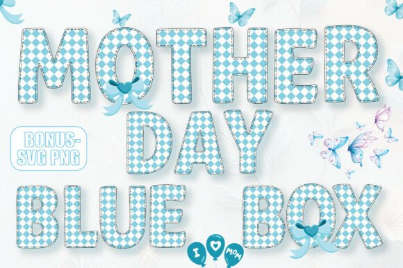 Mother Day Blue Box: Sweet & Stylish Design Font