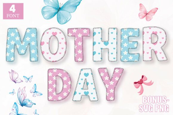 Mother Day Flower Heart: Crafting Emotional Design with Floral Typography