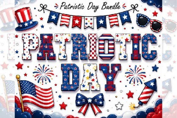 Patriotic Day Design: Elevate Your Visuals with Varsity Typography