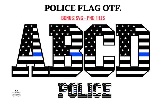 Police Flag Font: Blending Patriotic Style with Graphic Design