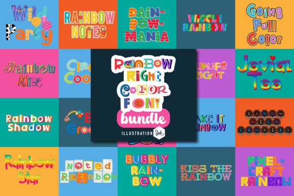 Rainbow Right: The Vibrant Color Font Bundle for Impactful Design