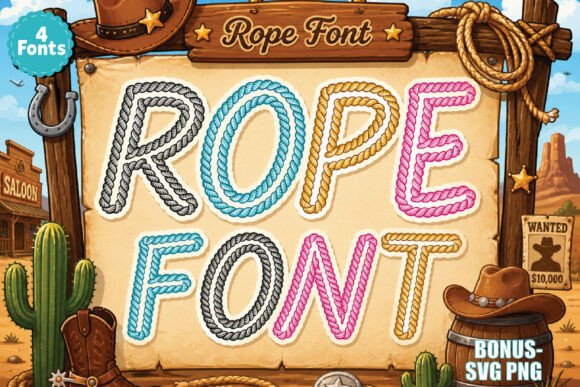 Rope Script Alphabets: A Bold Western Touch for Modern Design