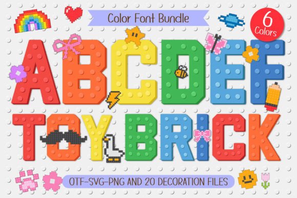 Toy Brick Color Font: A Playful Design Asset